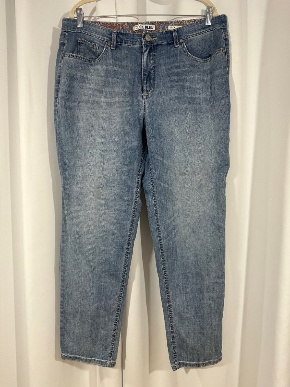 Code Bleu Gracie Boyfriend Jeans Size 16 Light Wash Stretch Denim